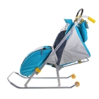 Санки-коляска «Ника детям 2» с колёсами, цвет бирюзовый - Фото 3