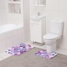 Набор ковриков для ванной и туалета Доляна «Мозаика», 2 шт: 40×50, 50×80 см - фото 321290151