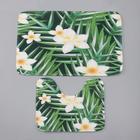 Набор ковриков для ванной и туалета Доляна «Гавайский цветок», 2 шт: 40×50, 50×80 см - Фото 2