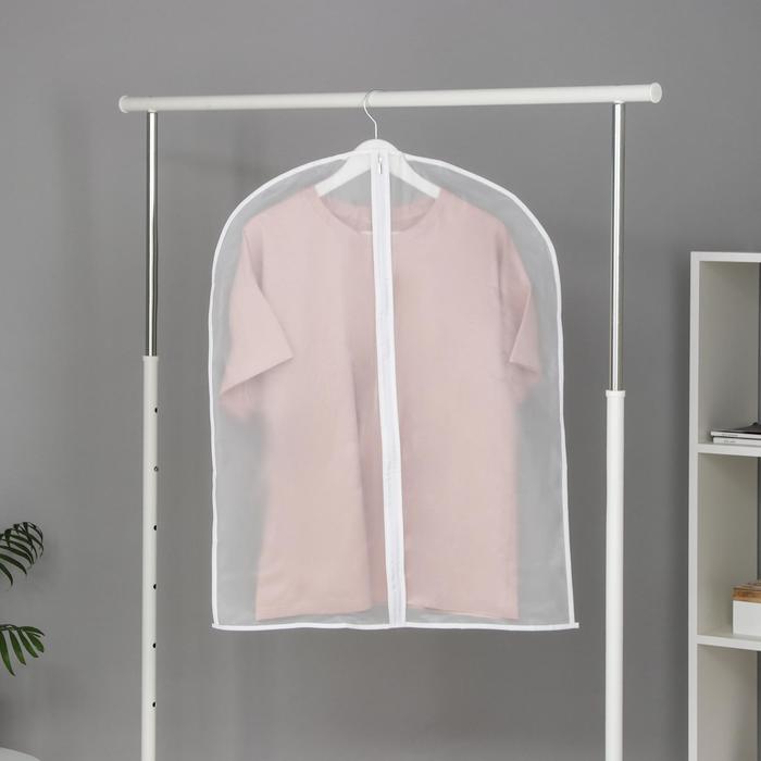 Чехол для одежды плотный Доляна, 60×80 см, PEVA, цвет белый - Фото 1