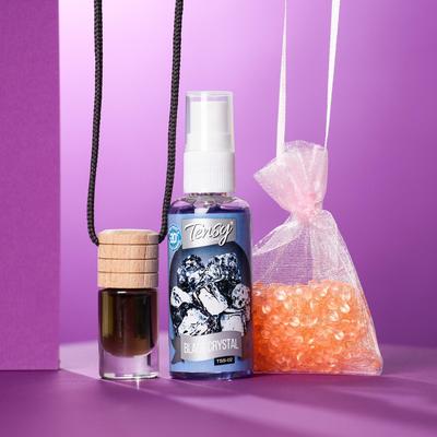 Набор ароматизаторов для авто Tensy, 3 предмета: спрей, мешочек, бутылочка