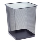 Корзина для бумаг, сетка металлическая, квадратная, черная - Фото 2
