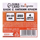 Блок с липким краем 51 мм х 51 мм, 250 листов, пастель, 4 цвета 5491819 - фото 13775937