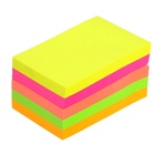 Блок с липким краем 51 мм × 76 мм, 400 листов, флуоресцентные, 5 цветов - Фото 2