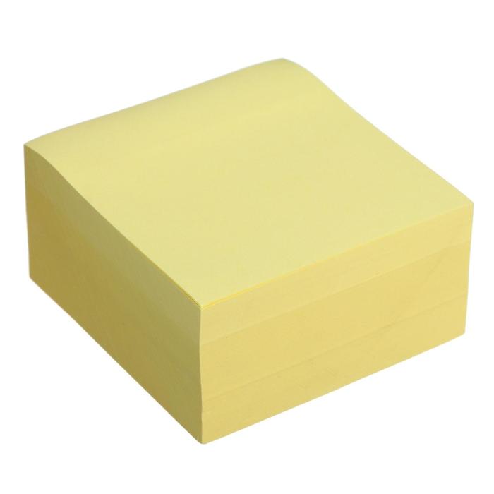 Блок с липким краем 76 мм х 76 мм, 400 листов, пастель, жёлтый - Фото 1