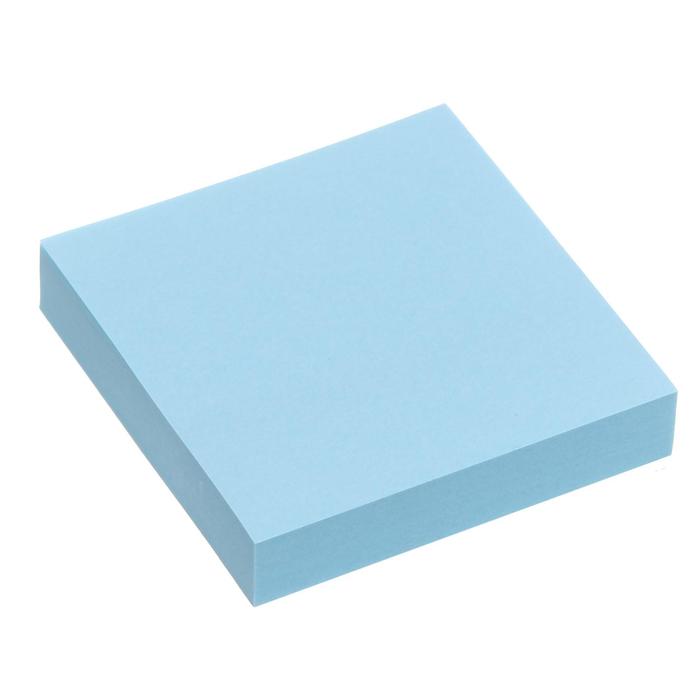 Блок с липким краем 51 мм х 51 мм, 100 листов, пастель, голубой - Фото 1