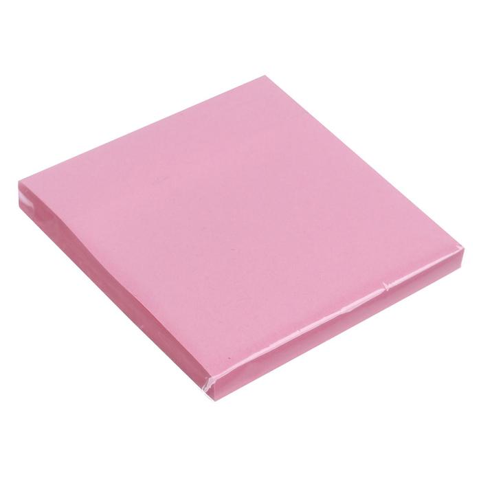 Блок с липким краем 76 мм х 76 мм, 80 листов, пастель, розовый - Фото 1