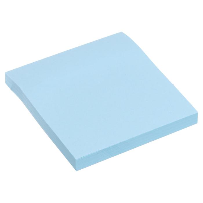 Блок с липким краем 76 мм х 76 мм, 80 листов, пастель, голубой - Фото 1