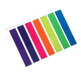 Блок-закладки с липким краем 8 мм х 45 мм, пластик, 20 листов, флуоресцентные, 7 цветов