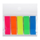 Блок-закладка с липким краем, 5 цветов по 20 штук, 12×45 мм, флуоресцентные, пластиковые - Фото 4
