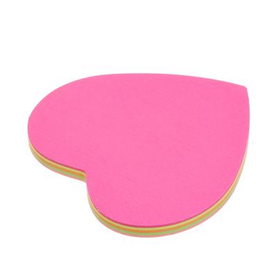 Блок с липким краем, «Сердце» 50 листов, флуоресцентные 5 цветов