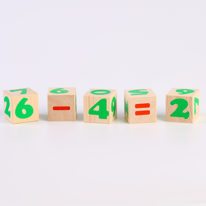 Деревянные кубики «Цифры» 12 элементов: 4 × 4 см, Томик - фото 1908237461
