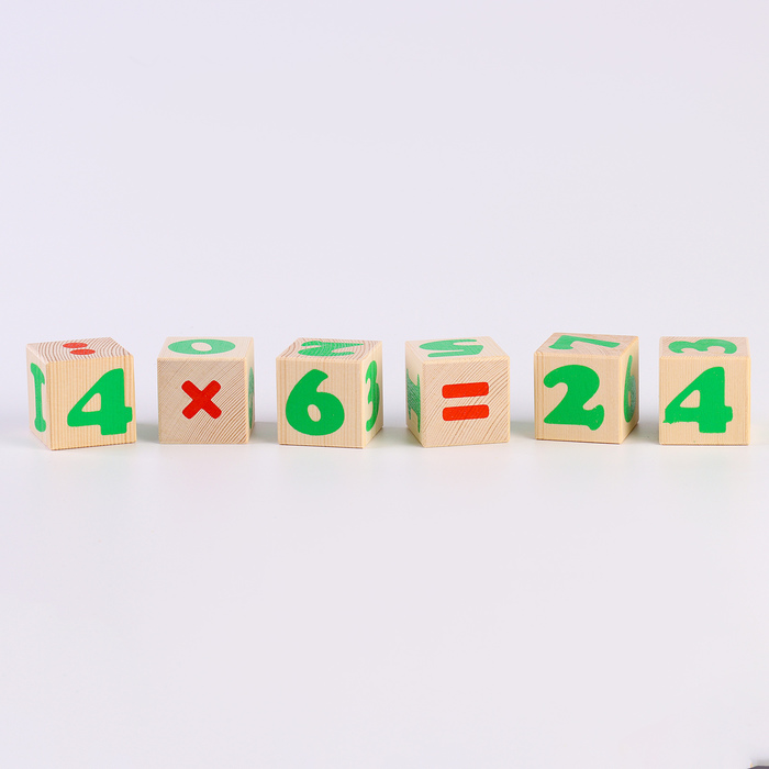 Деревянные кубики «Цифры» 12 элементов: 4 × 4 см, Томик - фото 1908237462