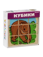 Кубики детские «Животные леса» деревянные, 9 деталей - Фото 9