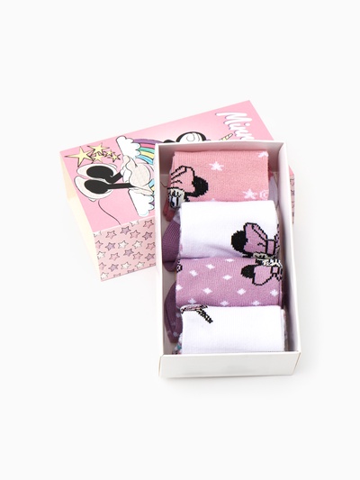 Носки для девочки KAFTAN «Мышка», набор 4 пары, размер 14-16 (3-5 лет)