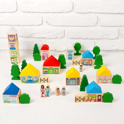Конструктор деревянный «Весёлый городок», 56 деталей