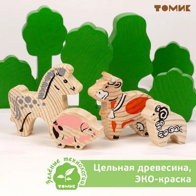 Конструктор деревянный «Ферма», 42 детали