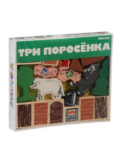 Конструктор деревянный «Сказки. Три поросёнка», 34 детали