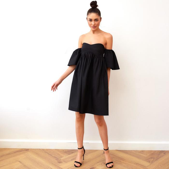 Платье с открытыми плечами MIST, размер 44, цвет чёрный - Фото 1