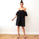 Платье с открытыми плечами MIST, размер 46, цвет чёрный - Фото 1