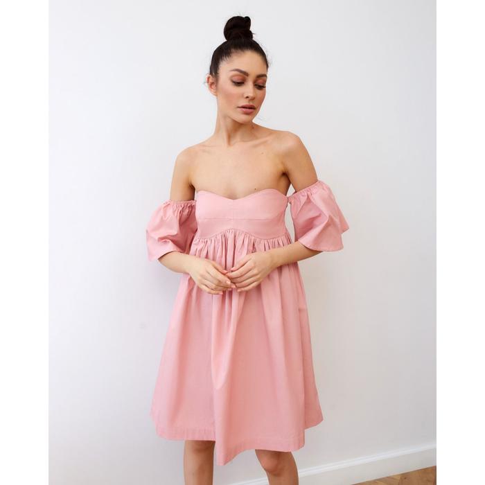 Платье с открытыми плечами MIST, размер 42, цвет розовый - фото 1919083345