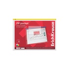 Папка-конверт на ZIP-молнии А4, 140 мкм, ErichKrause PVC Zip Pocket, прозрачная, до 100 листов, микс 789502 - фото 4802237