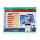 Папка-конверт на ZIP-молнии В5 (289х214 мм), 140 мкм, ErichKrause PVC Zip Pocket, до 100 листов, прозрачная с цветной молнией - Фото 1