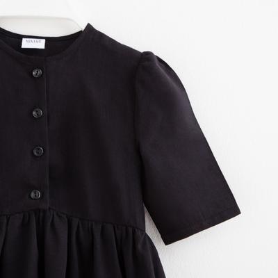 Платье для девочки MINAKU: Cotton collection, чёрное, рост 104 см