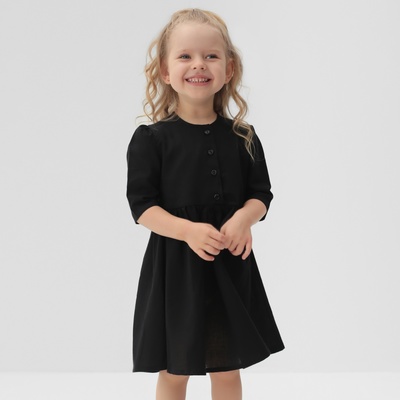 Платье для девочки MINAKU: Cotton collection, чёрное, рост 116 см