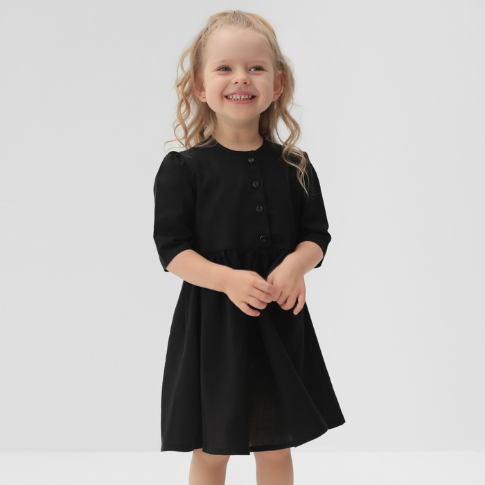 Платье для девочки MINAKU: Cotton collection, чёрное, рост 116 см