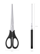 Ножницы ErichKrause Standard, 19 см, двойная заточка, нержавеющие лезвия, ударопрочный пластик, блистер, чёрные - Фото 7