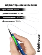 Ручка шариковая ErichKrause. Megapolis Concept, автоматическая, синий стержень, узел 0.7 мм, резиновый упор - Фото 4