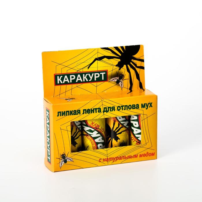 Липкая лента от мух "Каракурт", коробка, 4 шт - Фото 1