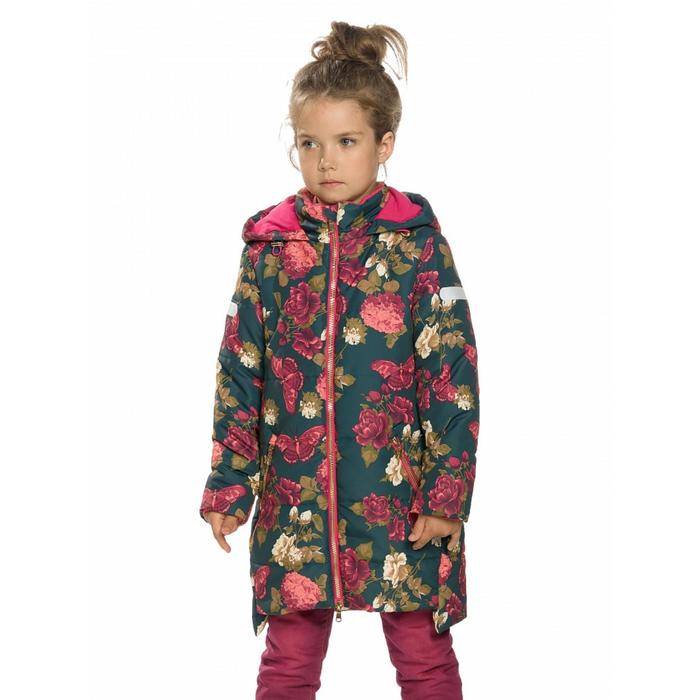 Пальто для девочек, рост 98 см, цвет изумрудный - Фото 1