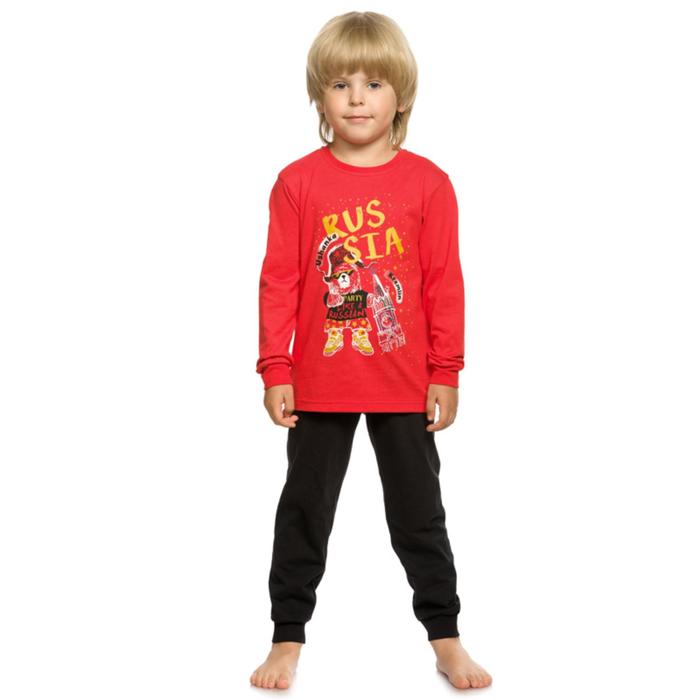 Комплект из джемпера и брюк для мальчиков, рост 92 см, цвет красный