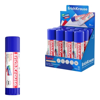 Клей-карандаш ErichKrause Extra, усиленный, 36 г