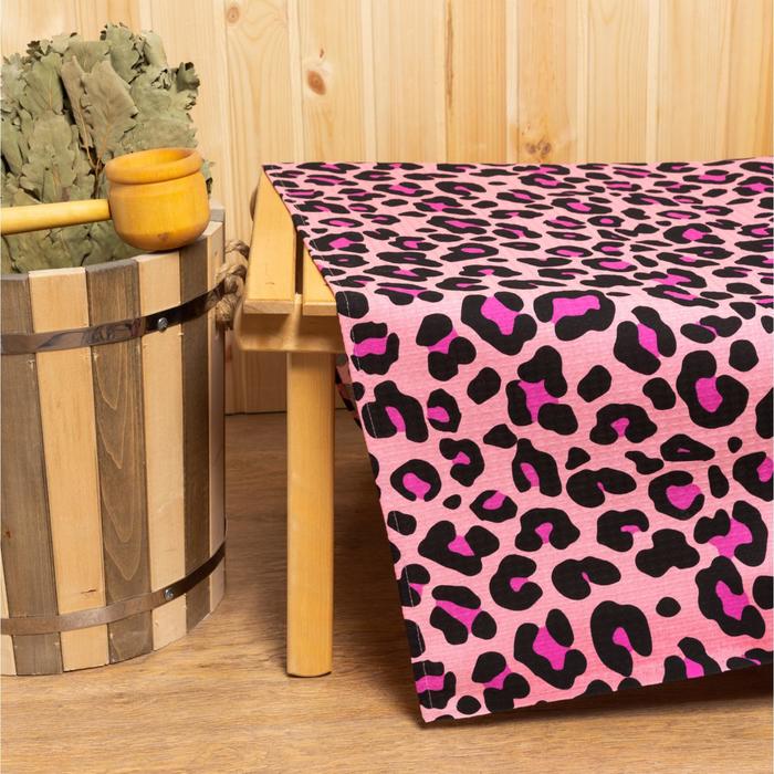 Простыня для бани «Этель» Leopard, 150×180±5 см, 100% хлопок, вафельное полотно, 160 г/м² - Фото 1