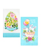 Набор кухонных полотенец Доляна «Пасхальные забавы», 35×60 см - 2 шт., 100% хлопок - Фото 4