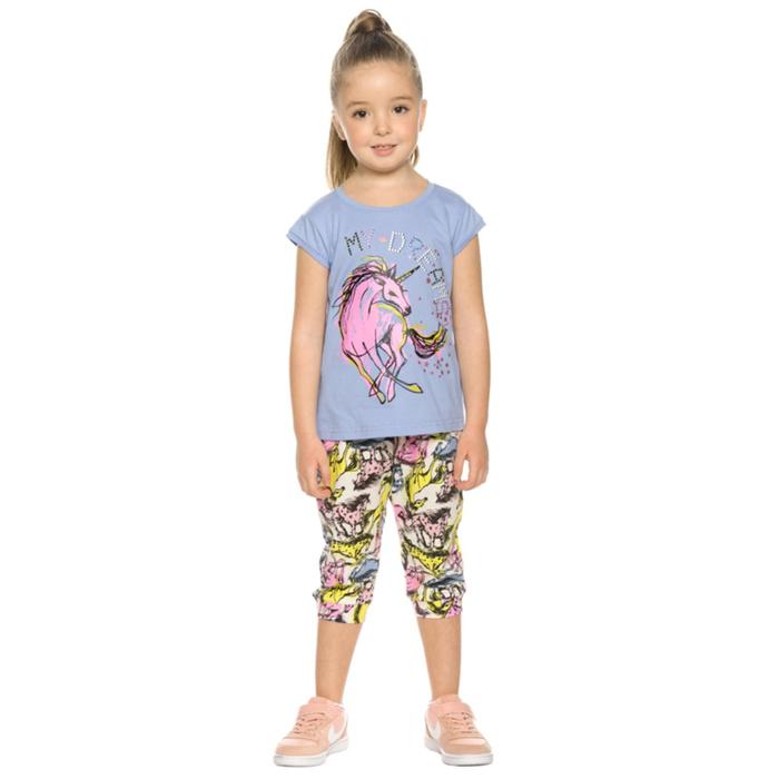 Комплект из футболки и бриджей для девочек, рост 86 см, цвет лаванда