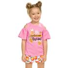 Комплект из футболки и шорт для девочек, рост 104 см, цвет розовый - фото 9246487
