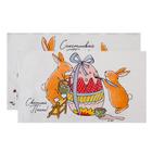 Набор кухонных полотенец Доляна «Пасхальные зайчики», 35×60 см - 2 шт., 100% хлопок, вафля 160 г/м² - Фото 4