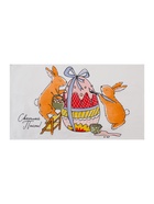 Набор кухонных полотенец Доляна «Пасхальные зайчики», 35×60 см - 2 шт., 100% хлопок, вафля 160 г/м² - Фото 6