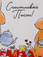 Набор кухонных полотенец Доляна «Пасхальные зайчики», 35×60 см - 2 шт., 100% хлопок, вафля 160 г/м² - Фото 8