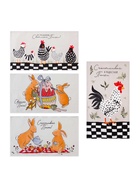 Набор кухонных полотенец Доляна «Пасхальные зайчики», 35×60 см - 4 шт., 100% хлопок, вафля 160 г/м² - Фото 3