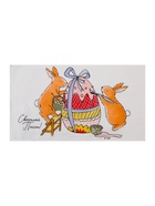 Набор кухонных полотенец Доляна «Пасхальные зайчики», 35×60 см - 4 шт., 100% хлопок, вафля 160 г/м² - Фото 5