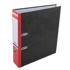 Папка-регистратор А4, 70 мм, Original, разборный, мраморный, красный, пластиковый карман, металлический кант, картон 2 мм, вместимость 450 листов - Фото 1