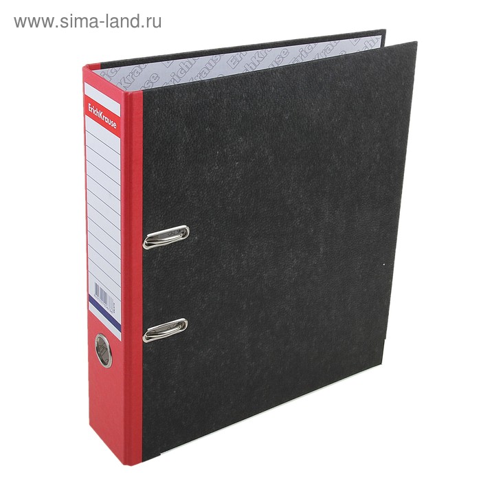 Папка-регистратор А4, 70 мм, Original, разборный, мраморный, красный, пластиковый карман, металлический кант, картон 2 мм, вместимость 450 листов - Фото 1