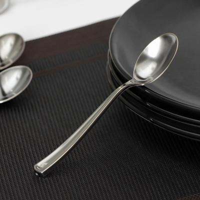 Ложка одноразовая, пластик, 12.5 см, чайная, серебристая