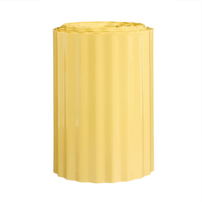 Лента бордюрная, 0.2 × 9 м, толщина 0.6 мм, пластиковая, гофра, жёлтая - фото 1908687262