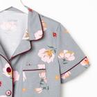 Пижама женская (рубашка и шорты) KAFTAN «Цветы» р. 48-50 - Фото 9